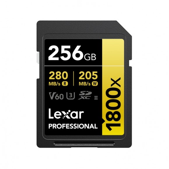 Lexar Professional 256GB 1800x SDXC™ UHS-II Card GOLD Series